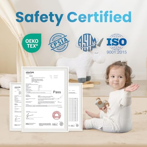 1.3" Thick Baby Play Mat for Floor,71x79 Large Memory Foam Tummy Time Mat