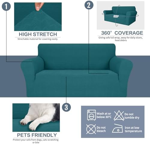 JIVINER Stretch Oversized Sofa Covers 1 Piece 4 Seater Couch Covers Jacquard Universal Sofa Slipcovers for Extra Large Funiture Protector for Kids, Pets (Pea Green, XL Sofa)