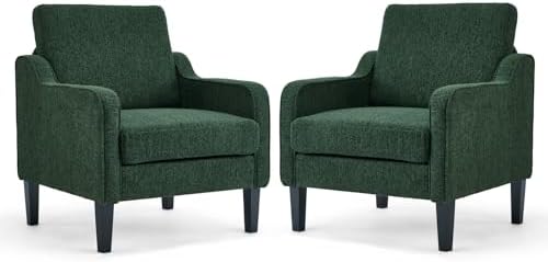 VINGLI Accent Chairs Set of 2, Chenille Upholstered Armchair Living Room