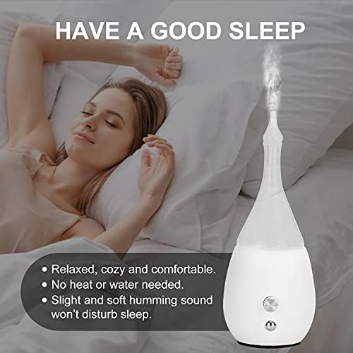Lychee Essential Oil Diffuser Humidifiers, Quiet Diffuser, Small Aromatherapy Diffuser,7 Colors Light Adjustable with Wood Grain Base for Home Bedroom Office Yoga Nice Gift (White)
