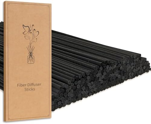 130Pcs Reed Diffuser Sticks-7.5Inch/3mm Black Reed Sticks,Diffuser Refills.Suitable for Diffusing Essential Oil Aromas (3mm X 19cm (130pcs))
