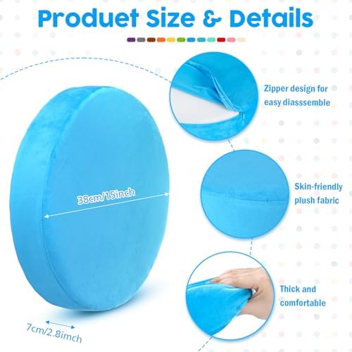 GlikCeil 12 Pcs Round Floor Pillow Cushions for Kids Classroom 15'' Soft Flexible Seating Classroom Elementary Extra Thick Floor Cushions for Daycare Kindergarten Reading Corner Library (Colorful)