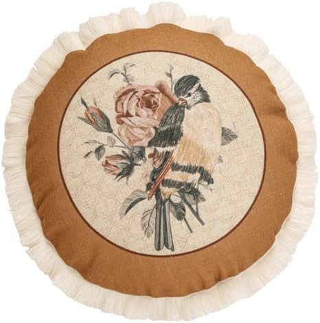 patdrea Designer French Vintage Round Throw Pillow Cover,Diameter 16"