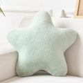 Star Pillow, Decorative Throw Pillows for Bed Couch, 15" Star Shaped Pillow Plush Floor Cushions Room Decor Pillow with Faux Rabbit Fur for Sofa Bedroom Living Room (Sage Green, 19.6" x 19.6")