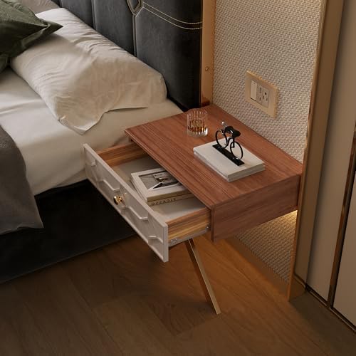 California King Bed Frame with Headboard, Nightstands & Reading Lights