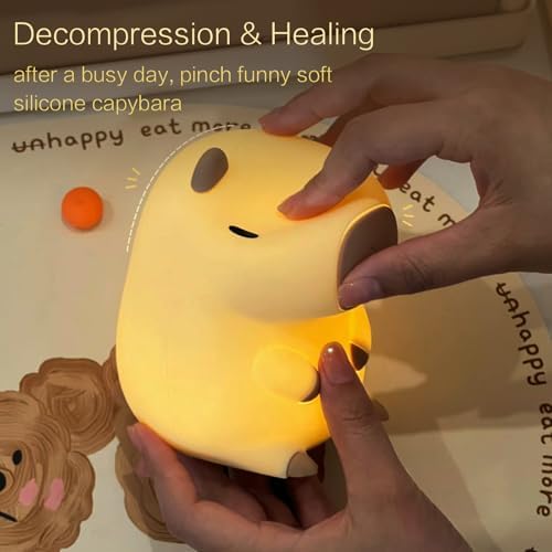YR YRHH-PET Capybara Cute Night Light, Kid Squishy Lamp Capibara Stuff Gift