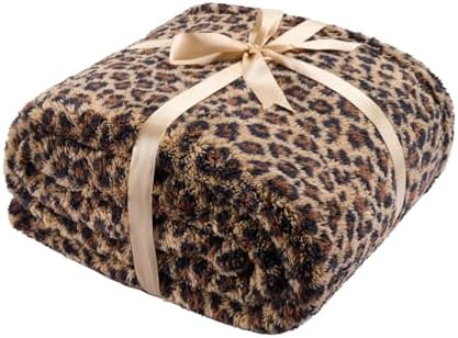 Leopard Cheetah Print Blanket – Super Soft Plush Fleece Throw for Bed, Sofa & Travel – All Season Cozy Cheetah Pattern Home Decor Throw Blanket, 50″ x 60″ (Dark Brown)