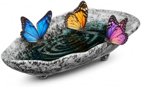Toddmomy Ceramic Butterfly Puddler Bee Waterer Shallow Garden Watering Dish