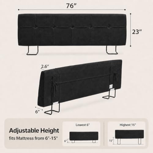 King Headboard with Adjustable Height