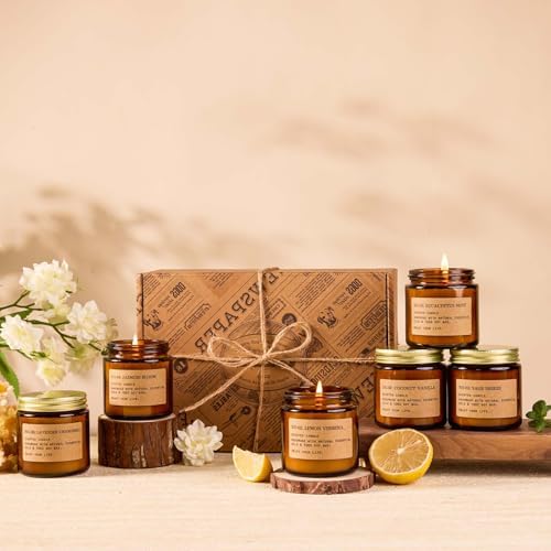 Candles for Home Scented, 6 Pack 3.5 Oz Soy Wax Candles Gifts Sets
