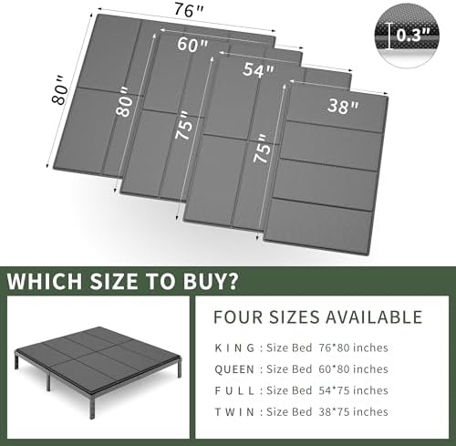 Bunkie Boards King Size (80"x76"), 8mm Bed Boards to Stop Sagging