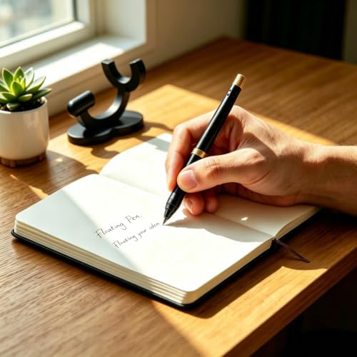 Magnetic Levitating Pen, All-Metal Anti-Gravity Floating Fidget Pen for Stress Relief,Office Desk Decor Gift Set for Men Dad Boss Coworker Teacher, with 6 Refills,Notebook,Gift Bag