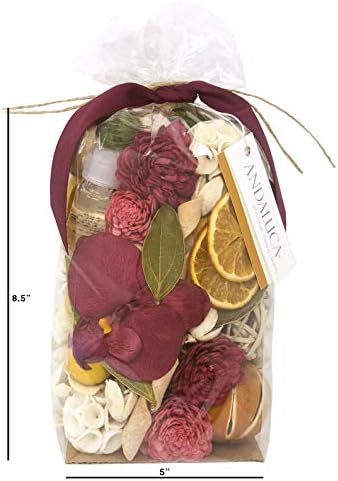ANDALUCA Forbidden Flower Oasis Scented Potpourri | Made in California | Large 20 oz Bag + Fragrance Vial | Scents of Italian Bergamot, Plum, Jasmine, Rose and Lilac