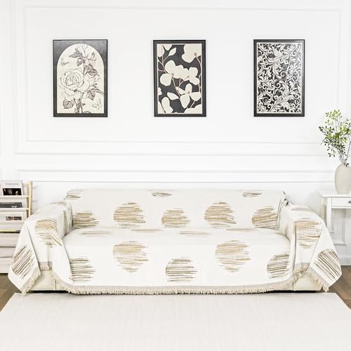 MEETSKY Sofa Covers for Dogs Sofa Covers for 2 Cushion Couch Sofa Chenille Sofa Slipcover Couch Covers for Sectional L Shaped Couch Pets Protector Furniture Covers, 71" x 118", Khaki