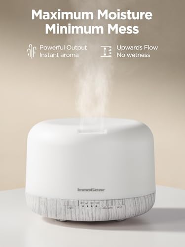 InnoGear 500ml Aromatherapy Diffuser for Home 10 Essential Oil Set, White