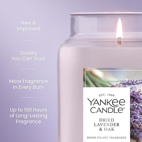 Yankee Candle Dried Lavender & Oak Scented Candle, 22oz Large Jar