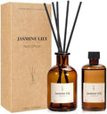 Reed Diffuser Set, 8.12 fl.oz Jasmine Lily Scented Diffuser with Sticks