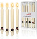 NJAO HOO Ivory Candlesticks 8 Inch Unscented Taper Candle Dripless Handmade Colored Candles for Home Decor Dinner Table Kitchen and Bedroom, 4 Pack