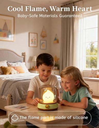 Flame Kids Desk Lamp Cute, Halloween Ghost Campfire Night Light