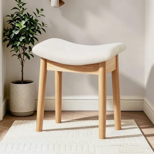 Royal Windsor Vanity Stool, 18" H Makeup Chair,Small Ottoman Stool