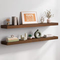 Homeforia 42 Inch Floating Shelves, High-End Solid Pine Wood, Set of 2