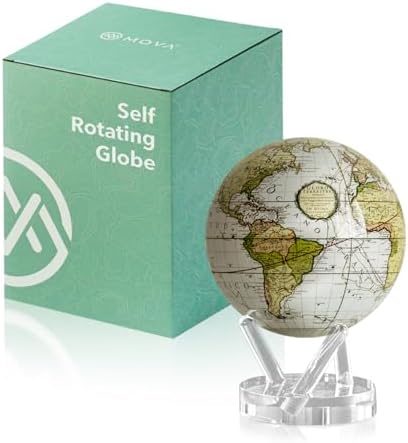 MOVA Self Rotating Globe, Antique Cassini White Signature (6")