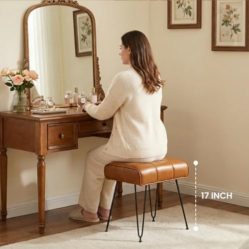 EBENCHICO PU Leather Vanity Stools, Vanity Stool Chairs for Makeup