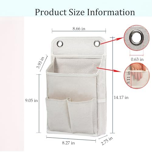 Hanging Basket for Organizing, Wall Organizer with Pockets and Over The Door Organizer，Can for Home, Closet, Office and Camper (4 White)