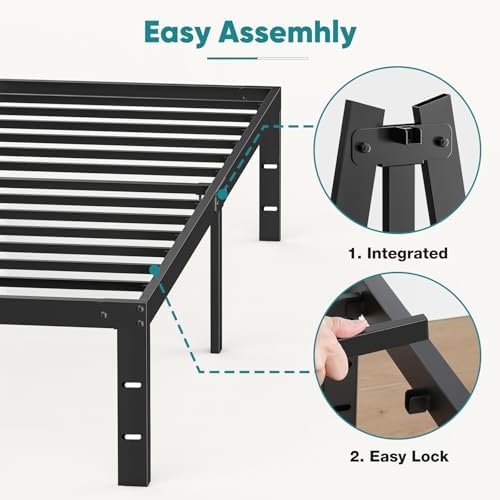 DUMOS Twin Bed Frames, 14 Inch Height Metal Platform Bed Frame