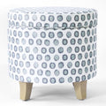 HomePop 19" Round Storage Ottoman - Green Medallion Ikat Print