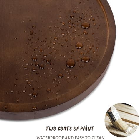 Round Decorative Tray Farmhouse Kitchen Decor Soap Dish, 8" Walnut