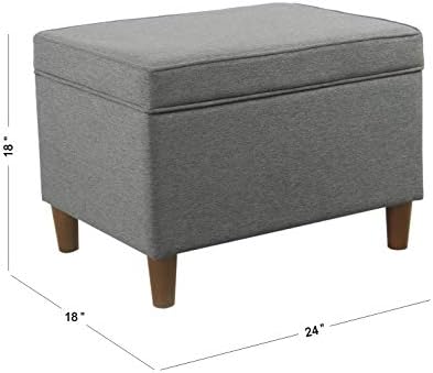 Spatial Order 24" Dinah Collection Storage Ottoman - Cool Light Gray