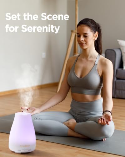 InnoGear 2 Pcs Essential Oil Diffuser Aroma Diffusers for Home, Basic White