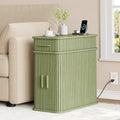 ONBRILL Fluted End Table, Narrow Side Table, 23.62" H, Sage Green