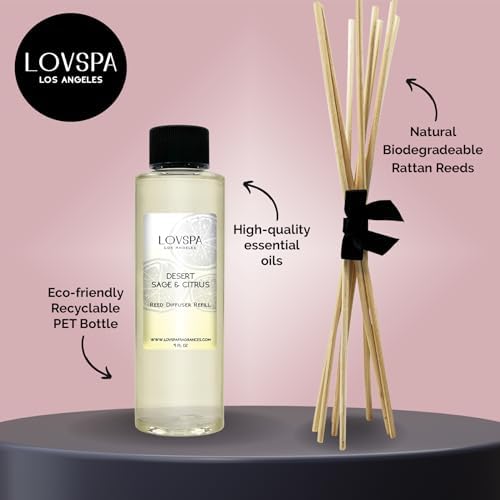 Sage & Citrus Diffuser Oil - Luxury Essential Oils for Diffuser Refill & Air Freshener Room Spray - Long-Lasting & Natural Home Fragrance, Scented Oil for Diffusers, USA Made, 4oz
