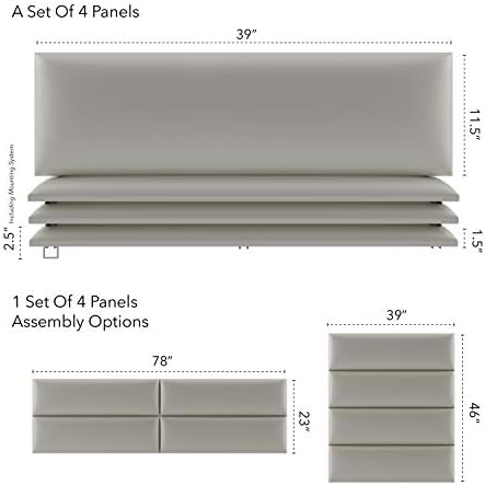 Vänt Wall Mounted Headboard Panels, King/Twin, Metallic Neutral Champagne