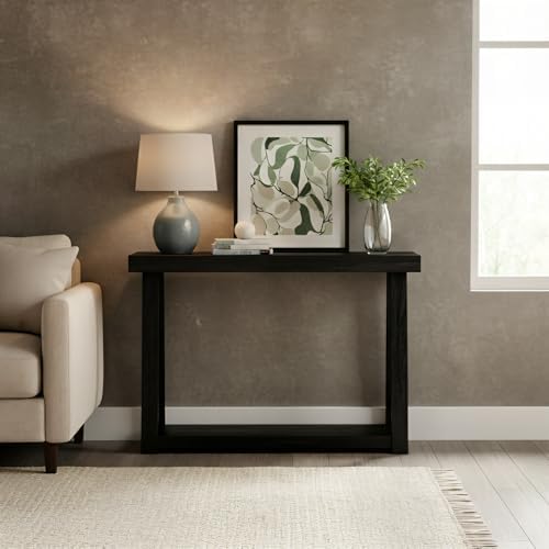 Plank+Beam Classic Console Table, with Shelf, 46 Inch, Black
