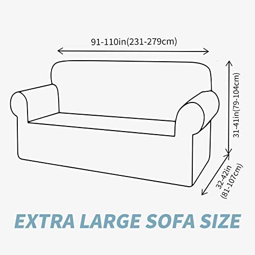 JIVINER High Stretch Couch Covers for 3 Cushion Couch 1-Piece Extra Large Sofa Covers with Elastic Bottom Anti Slip Elastic Sofa Slipcover Furniture Protector for Pets (Navy Blue, XL Sofa)