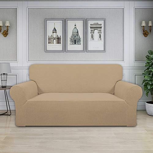 Easy-Going Stretch Oversized Loveseat Couch Covers Washable Sand