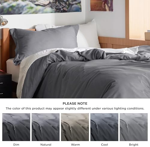 Bedsure Twin/Twin XL Duvet Cover, Double Brushed Bedding Set, Dark Grey