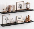 Long Black Floating Shelves for Wall, 48 inch Wall Shelf for Living Room