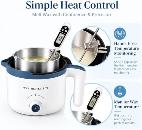 KQU Electric Double Boiler Wax Melting Pot for Candle Making with Spout