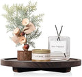 Round Decorative Tray Farmhouse Kitchen Decor Soap Dish, 12" Bark Brown