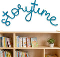 Handmade Storytime Wall Sign Knitted Wire Storytime Sign Reading Corner Sign Wall Decor Story Time Wall Sign Wire Letters Book Corner Decor for Nursery Room & Playroom (Blue S)