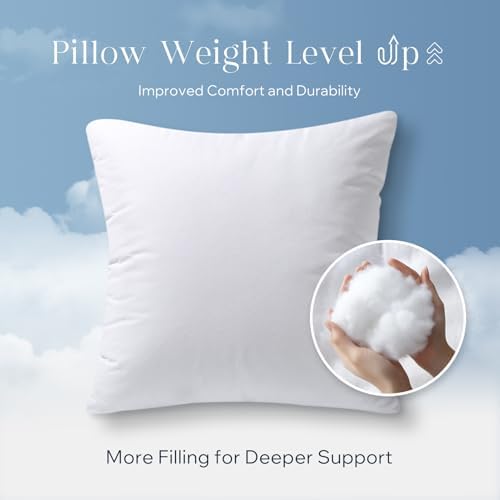 Phantoscope Throw Pillow Insert with 100% Cotton Cover, 18x18 Inch, 1 Pack