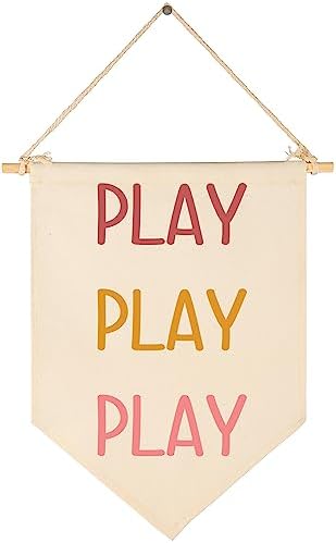 Play Play-Nursery Wall Flag Decor, Bedroom Decor,Playroom Sign, Decoration,Banner Pennant Gift for Newborn Boys Girls Kids,Baby Gift Shower for Baby Daguther Son,New Home Birthday Present