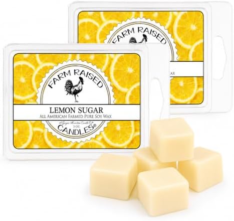 Lemon Sugar Wax Melts 2 Pack, Limoncello-Inspired Lemon Scented Soy Wax Cubes for Warmers