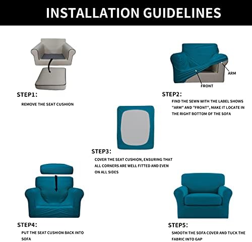 Easy-Going 2 Pieces Stretch Sofa Slipcover for Armchair Washable
