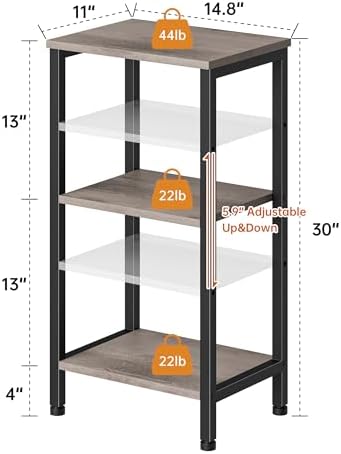 Asgolion 30 Inch Tall Side Table, Small End Table with Adjustable Shelf