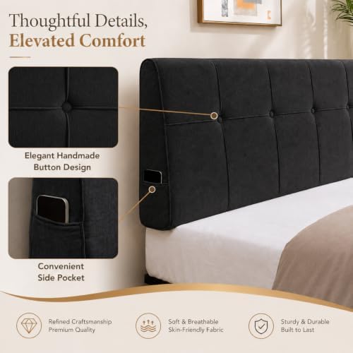 King Headboard with Adjustable Height